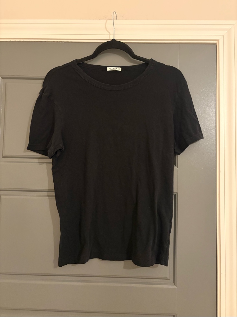 Buck Mason Black Pima Cotton Crewneck T-Shirt Made in USA Size Small